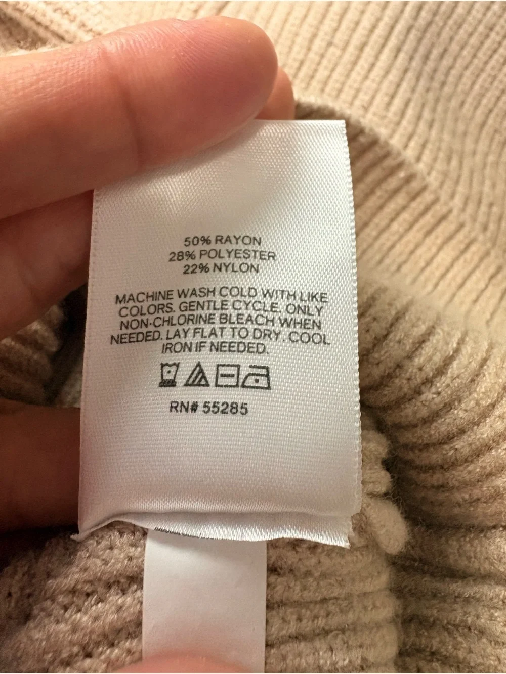 Express Tan Ribbed Wrap-Front Long Sleeve Midi Dress - Picture 4 of 5